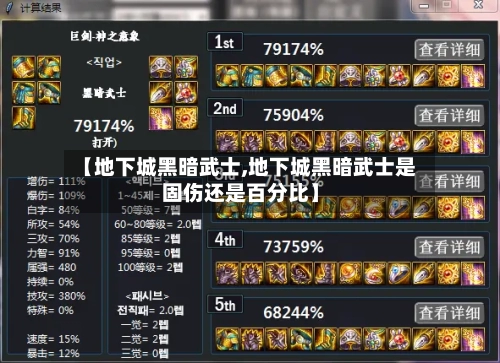 【地下城黑暗武士,地下城黑暗武士是固伤还是百分比】-第2张图片