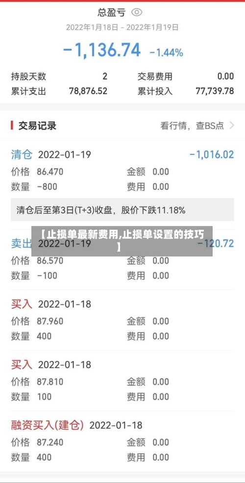 【止损单最新费用,止损单设置的技巧】-第2张图片